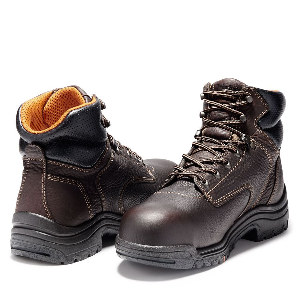 Timberland Μποτακια Εργασίας Ανδρικα Βαθυ Καφε - Pro® Titan® 6\" Comp Toe - Greece 0156483-SO